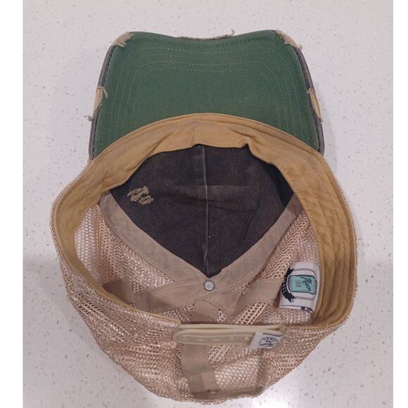 Manson Jar Label Vintage COCKY Hat Trucker Baseball Green/Beige - Picture 5 of 6